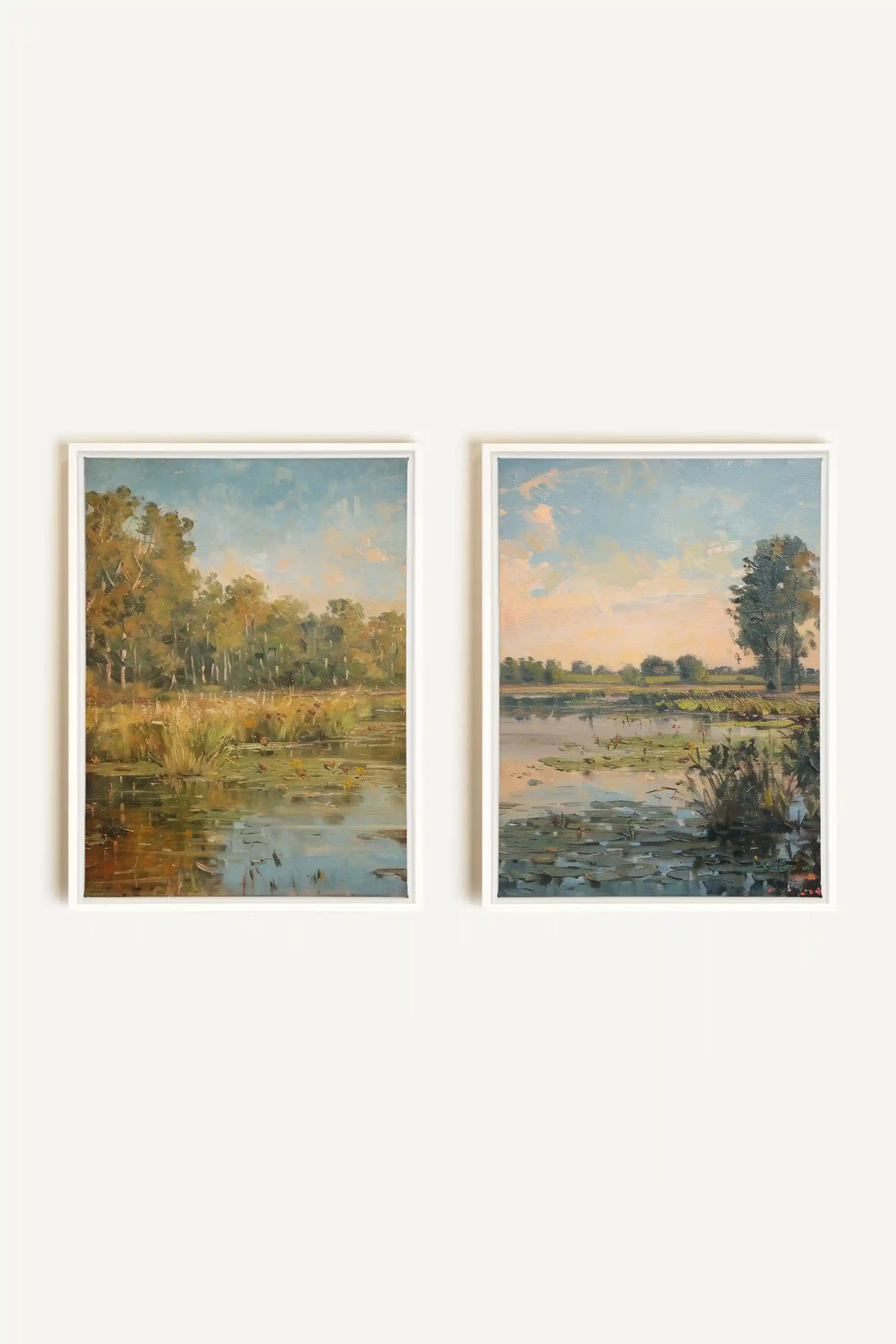 COMBINAISON CROATIAN WATERS, 2 Oeuvres sur toile étirée, encadré Blanc
