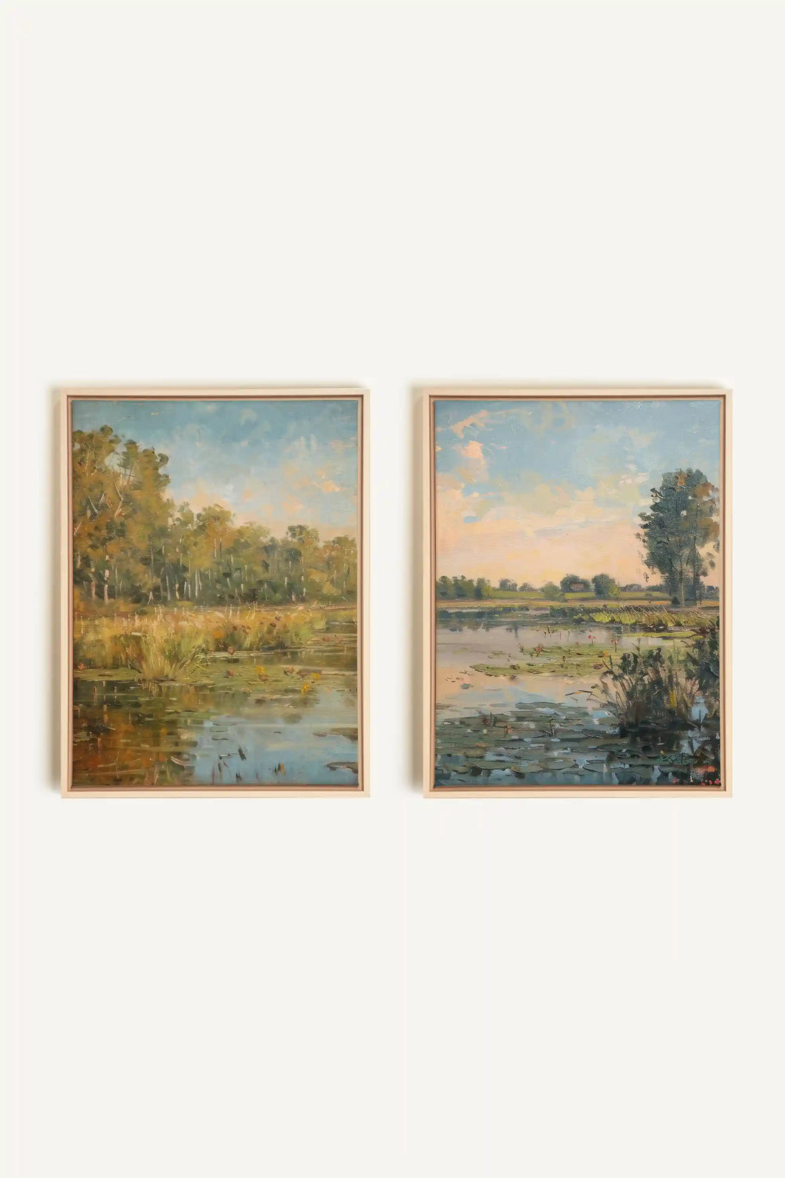 COMBINAISON CROATIAN WATERS, 2 Artworks on stretched canvas, framed Natural Light