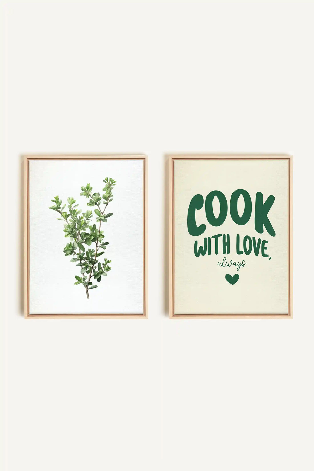 COMBINAISON CUISINE, 2 Artworks on stretched canvas, framed Natural Light