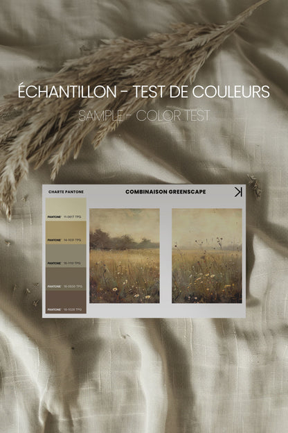 OLEKA CANVAS - COMBINAISON GREENSCAPE, 2 Oeuvres sur toile étirée, encadré Blanc