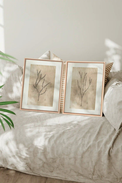 COMBINAISON JADE WILSON, 2 Oeuvres sur toile étirée, encadré Naturel Clair
