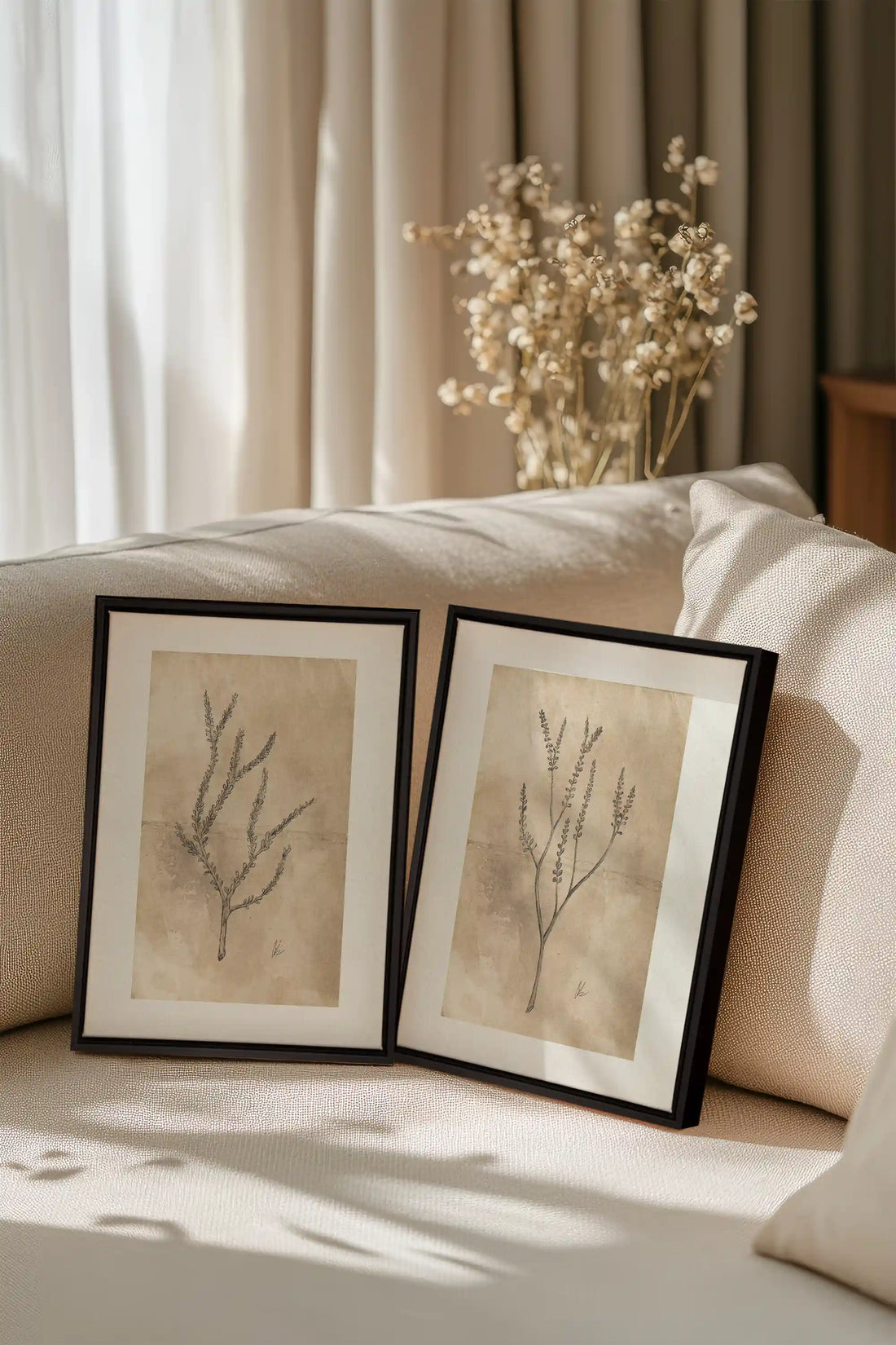 COMBINAISON JADE WILSON, 2 Oeuvres sur toile étirée, encadré Noir