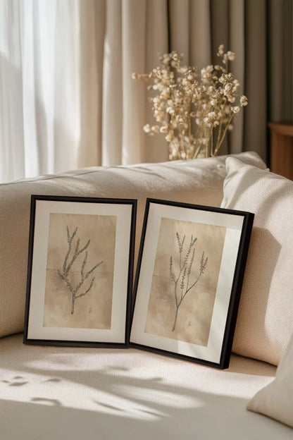 COMBINAISON JADE WILSON, 2 Works on stretched canvas, black framed