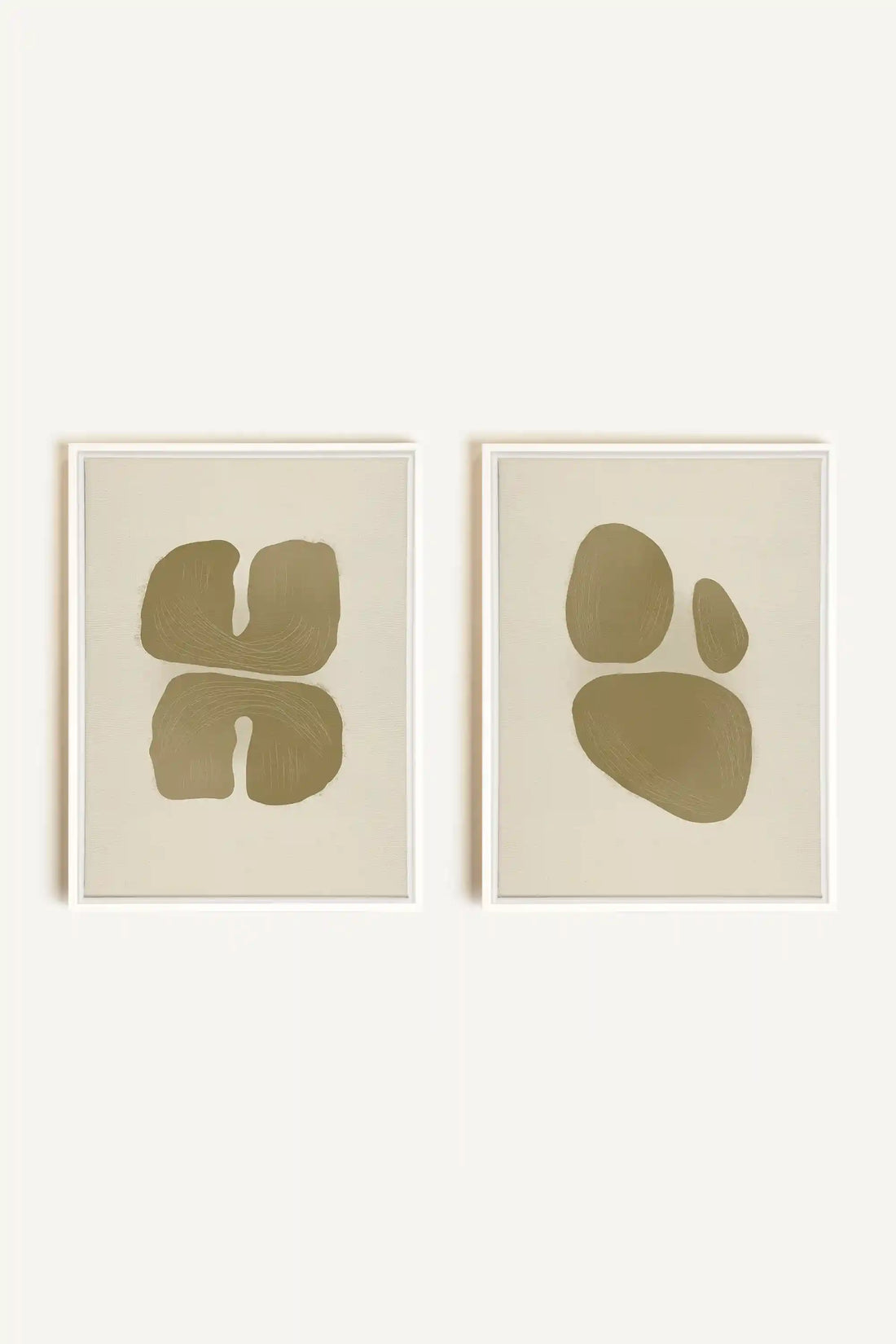 COMBINAISON M TON INTÉRIEUR, 2 Oeuvres sur toile étirée, encadré Blanc