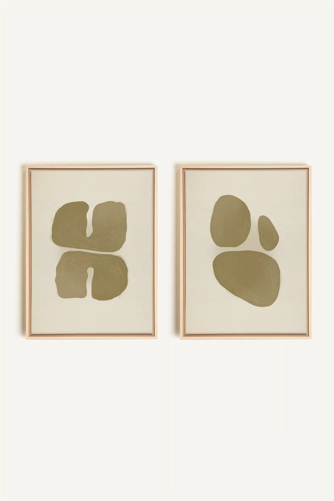COMBINAISON M TON INTÉRIEUR, 2 Artworks on stretched canvas, framed Natural Light