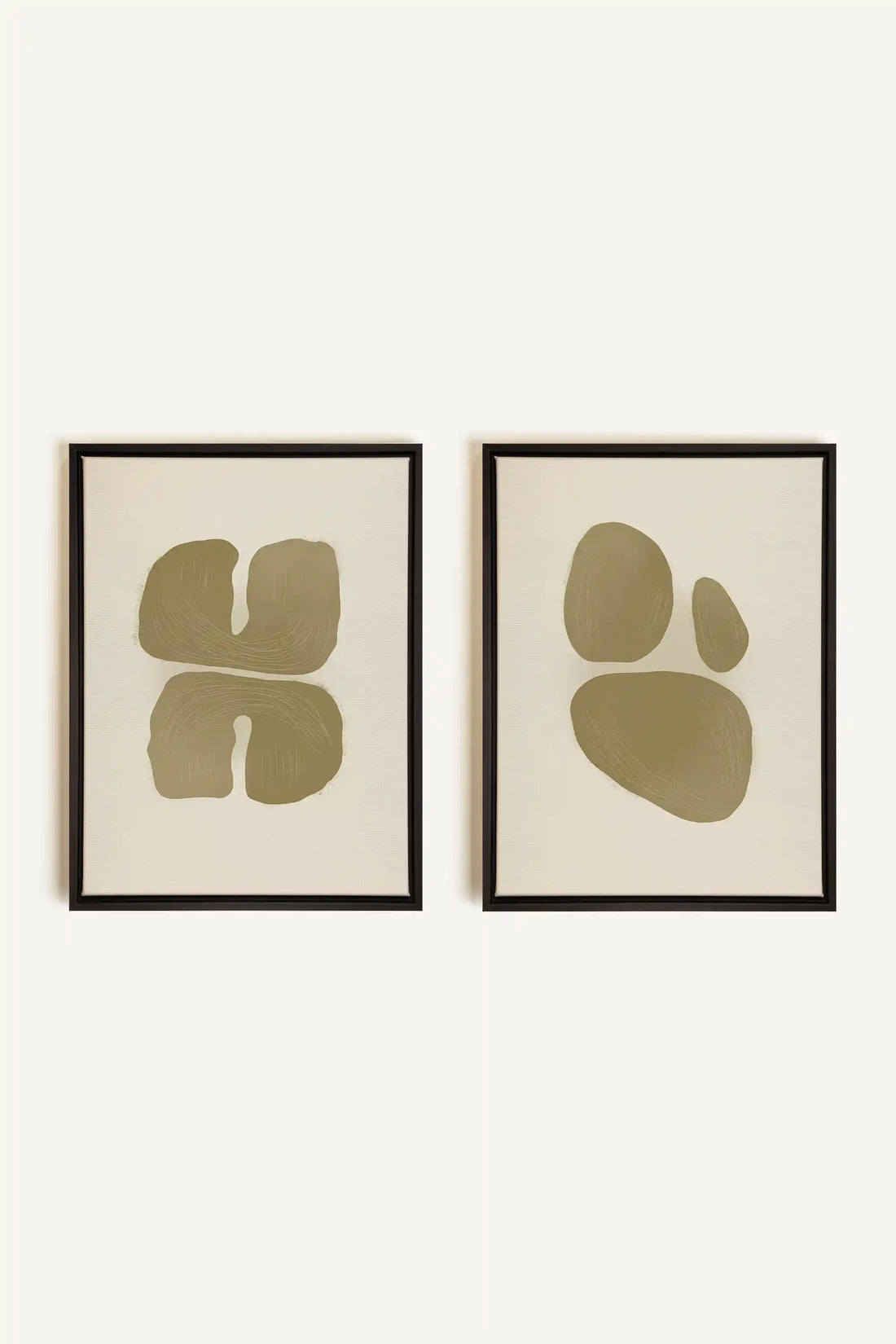 COMBINAISON M TON INTÉRIEUR, 2 Oeuvres sur toile étirée, encadré Noir