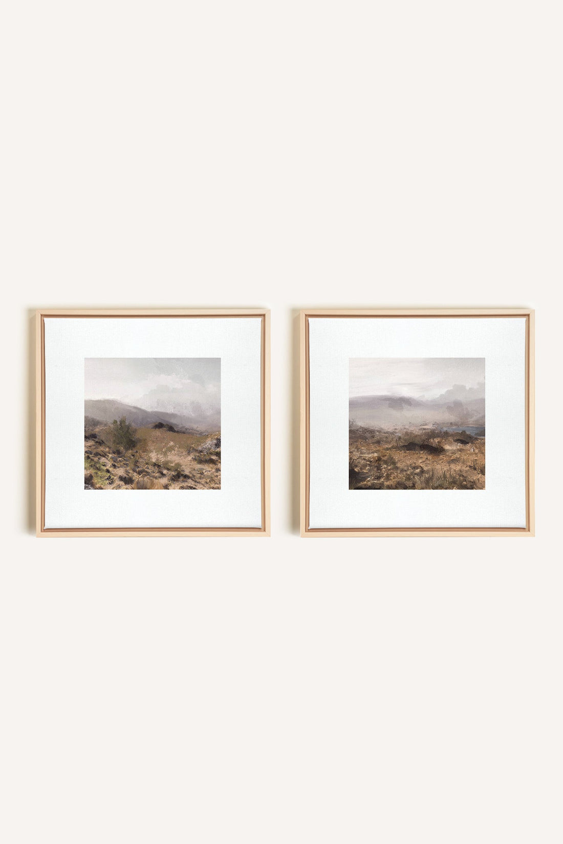 COMBINAISON VIRGINIE, 2 Artworks on stretched canvas, framed Natural Light