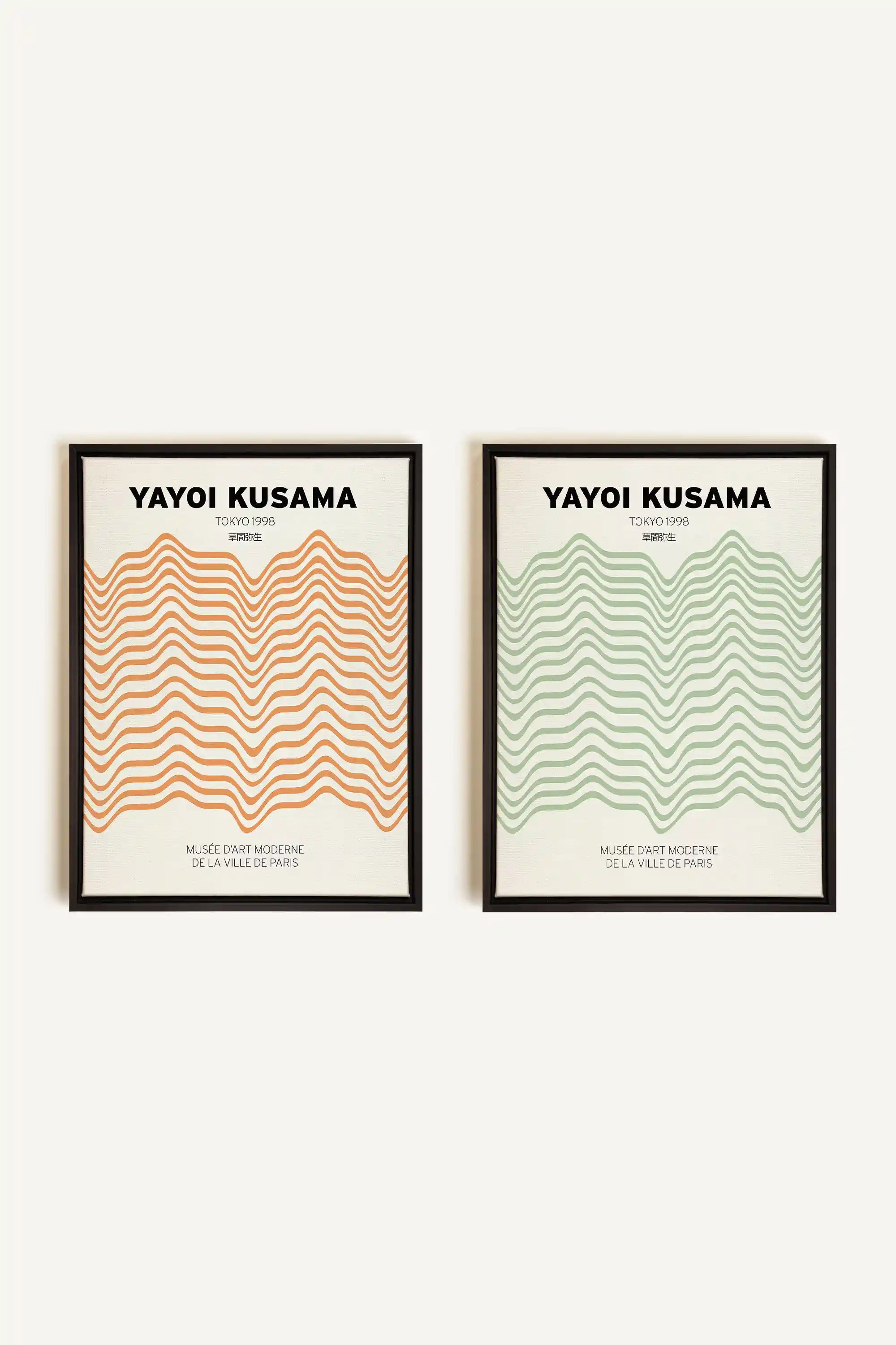 COMBINAISON YAYOI, 2 Works on stretched canvas, black framed