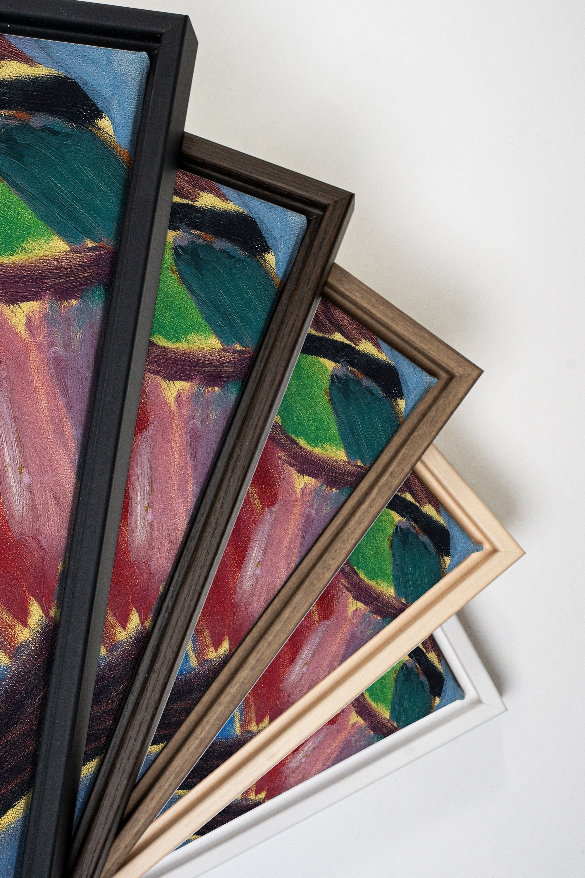 ELECTRIC BLOOM, Artwork on stretched canvas, framed in Oak Brown