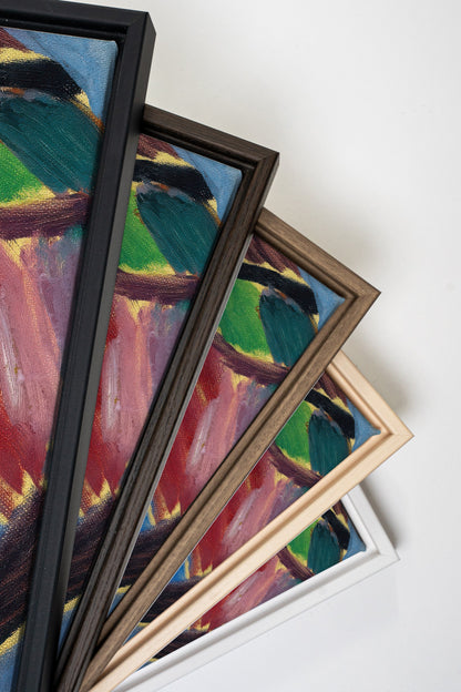 ELECTRIC BLOOM, Artwork on stretched canvas, framed in black