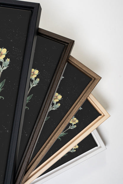 GOLDEN STILLNESS, Work on stretched canvas, framed Black