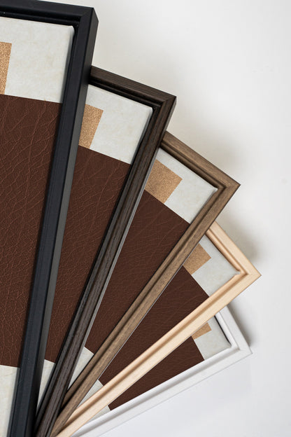 RUST &amp; LEATHER DUO, 2 Oeuvres sur toile étirée, encadré Naturel Clair