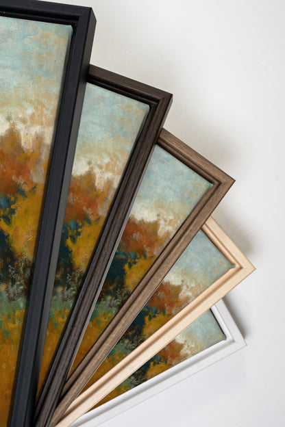 AMBER HILLS, Artwork on stretched canvas, framed in black