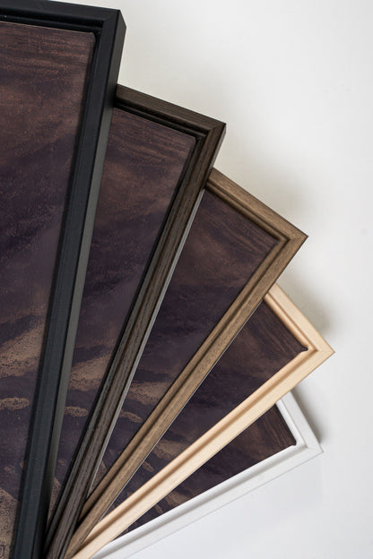 OBSIDIAN PATH, Artwork on stretched canvas, framed in Walnut Brown