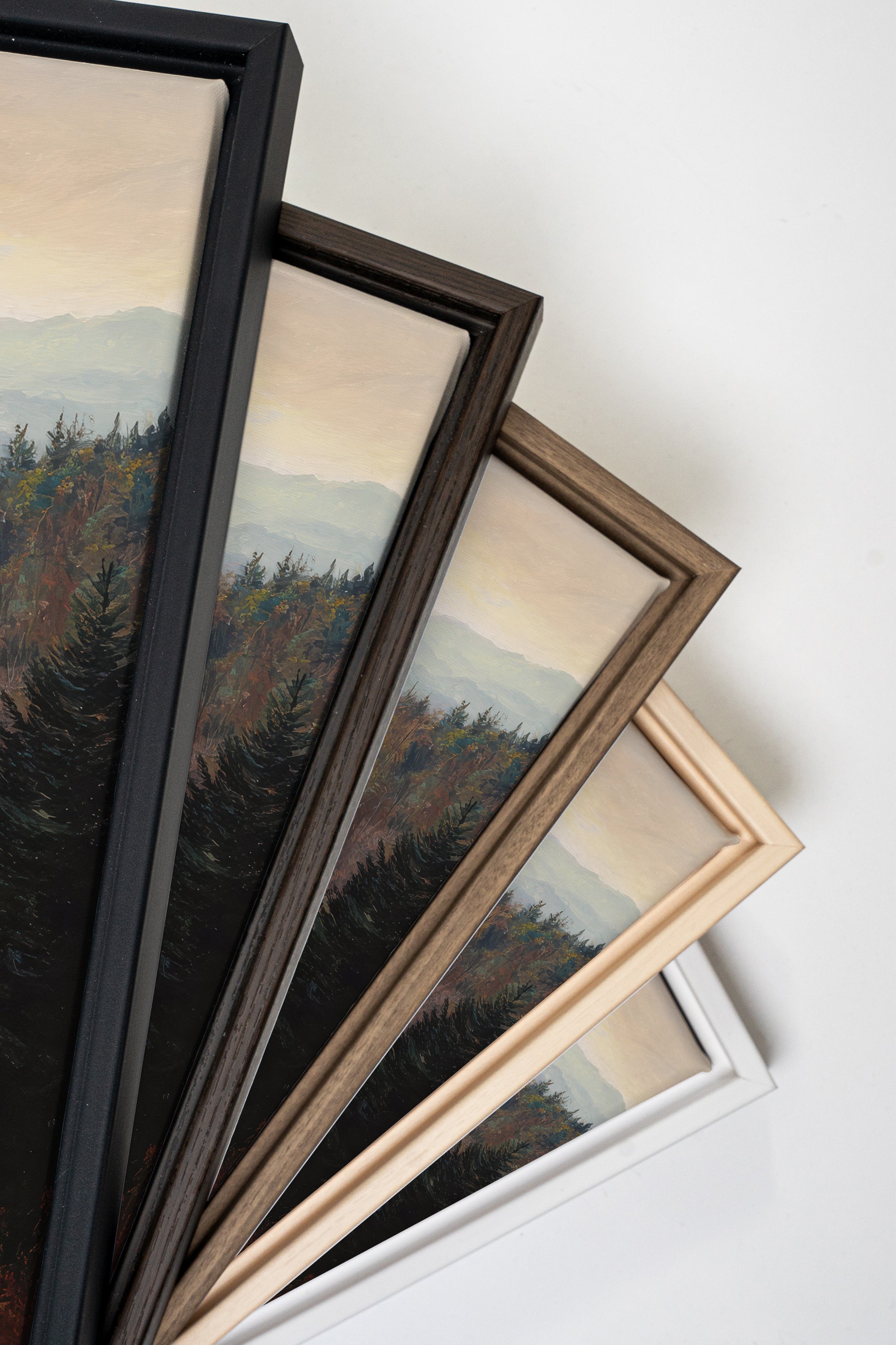 MOUNTAIN MORNING II, Oeuvre sur toile étirée, encadré Blanc