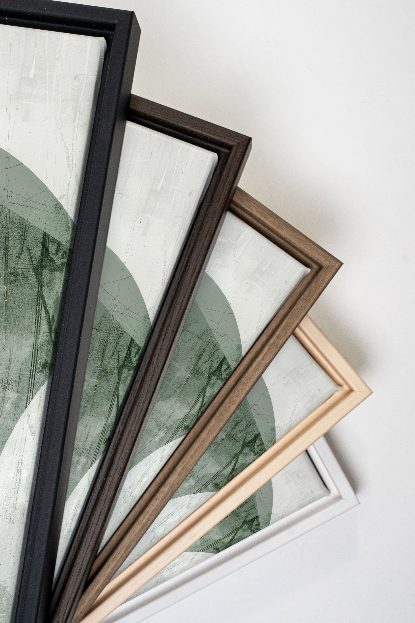 GREEN ELEGANCE TRIO (3 works on stretched canvas)