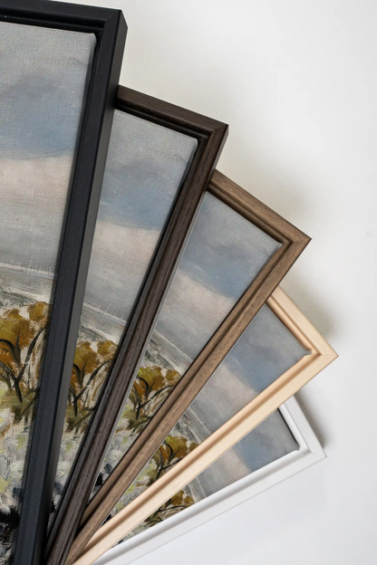 Drifting Light Duo, 2 Works on stretched canvas, framed Black