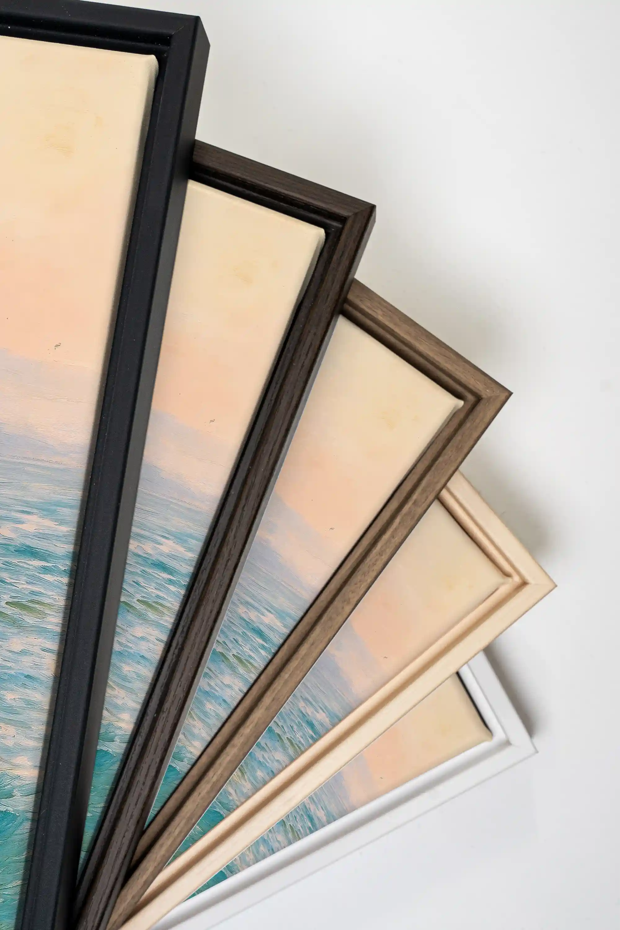 SEA OF LIGHT DUO, 2 Works on stretched canvas, framed Black