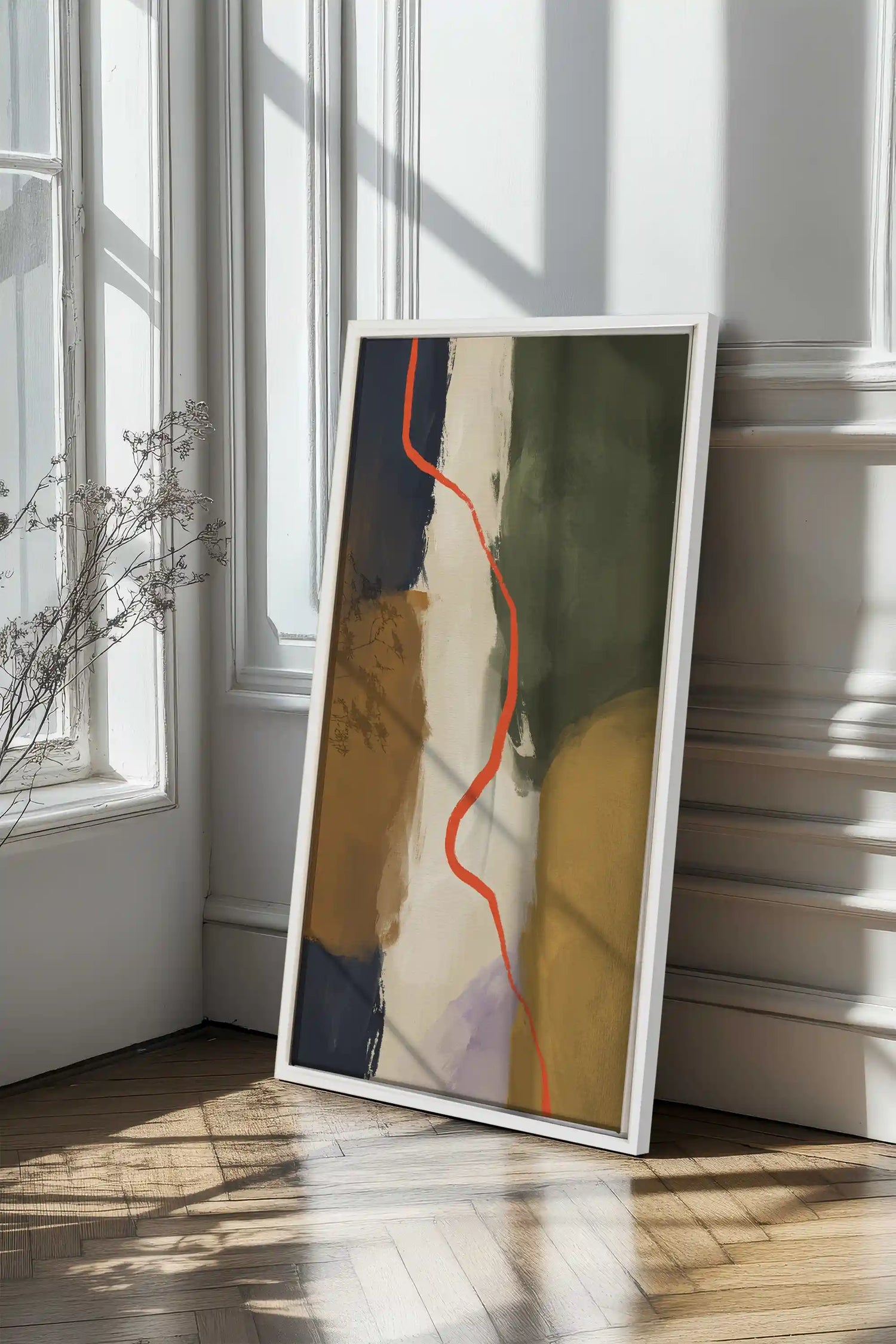 CREVASSE, Artwork on stretched canvas, framed in white