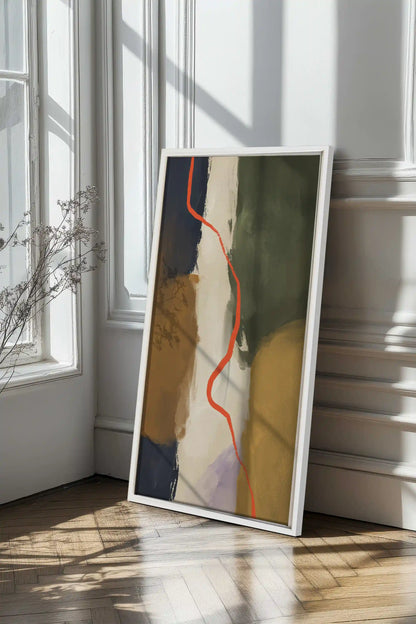 CREVASSE, Artwork on stretched canvas, framed in white