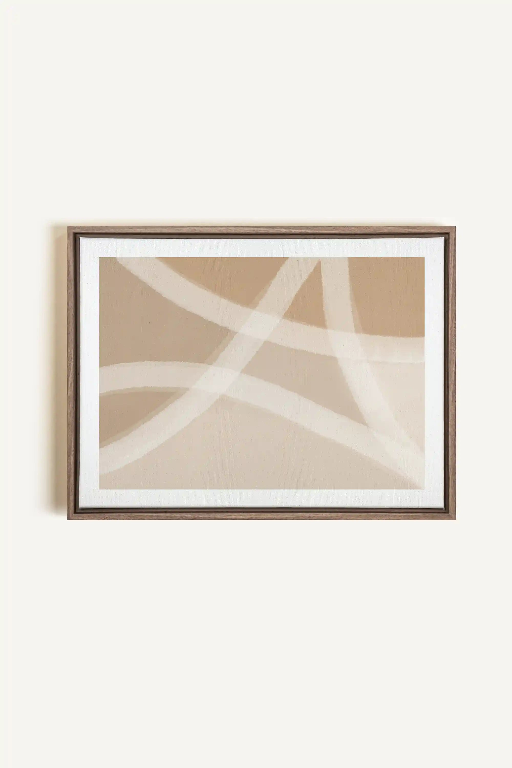 DOUCEUR DE LIN, Artwork on stretched canvas, framed in Brown Oak