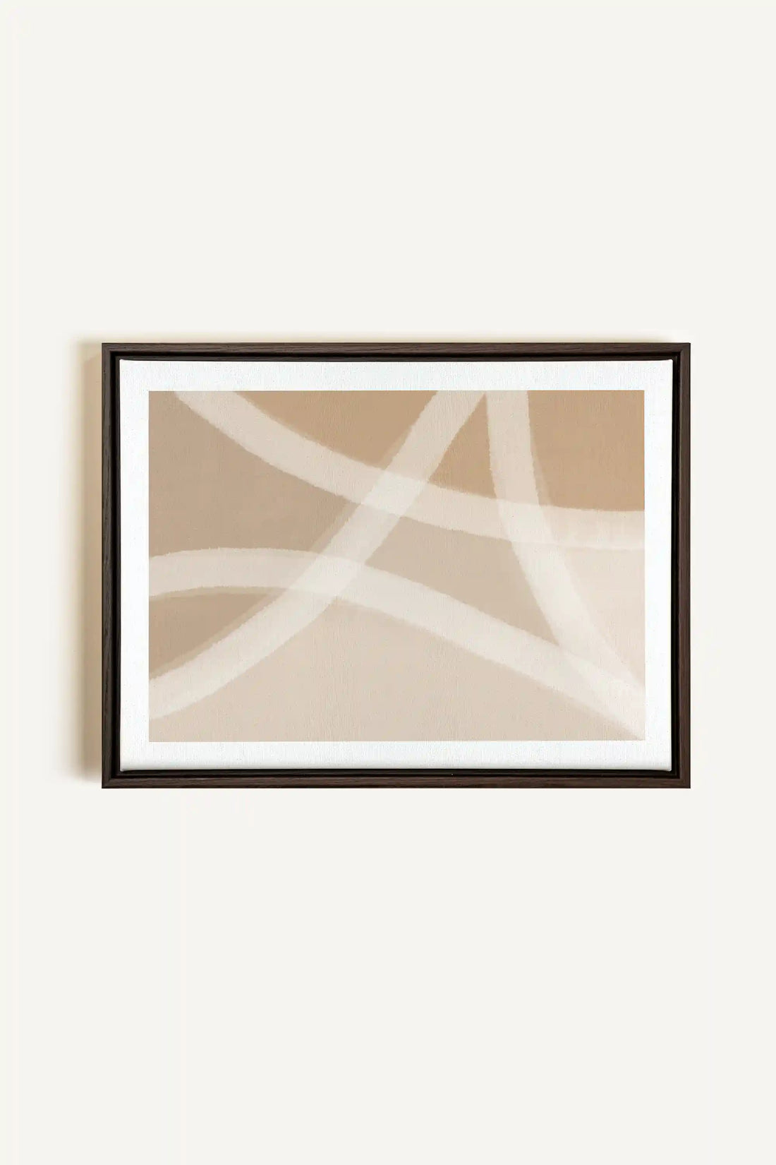 DOUCEUR DE LIN, Oeuvre sur toile étirée, encadré Brun Noyer