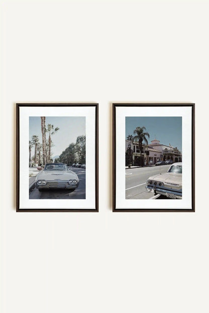 DUO CALI CRUISE, 2 Oeuvres sur toile étirée, encadré Brun Noyer