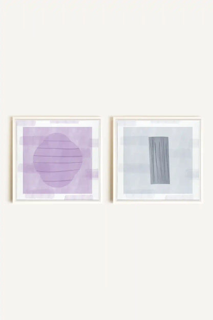 DUO CALME CONTRASTÉ, 2 Works on stretched canvas, framed in white