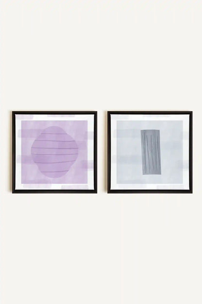DUO CALME CONTRASTÉ, 2 Works on stretched canvas, black framed