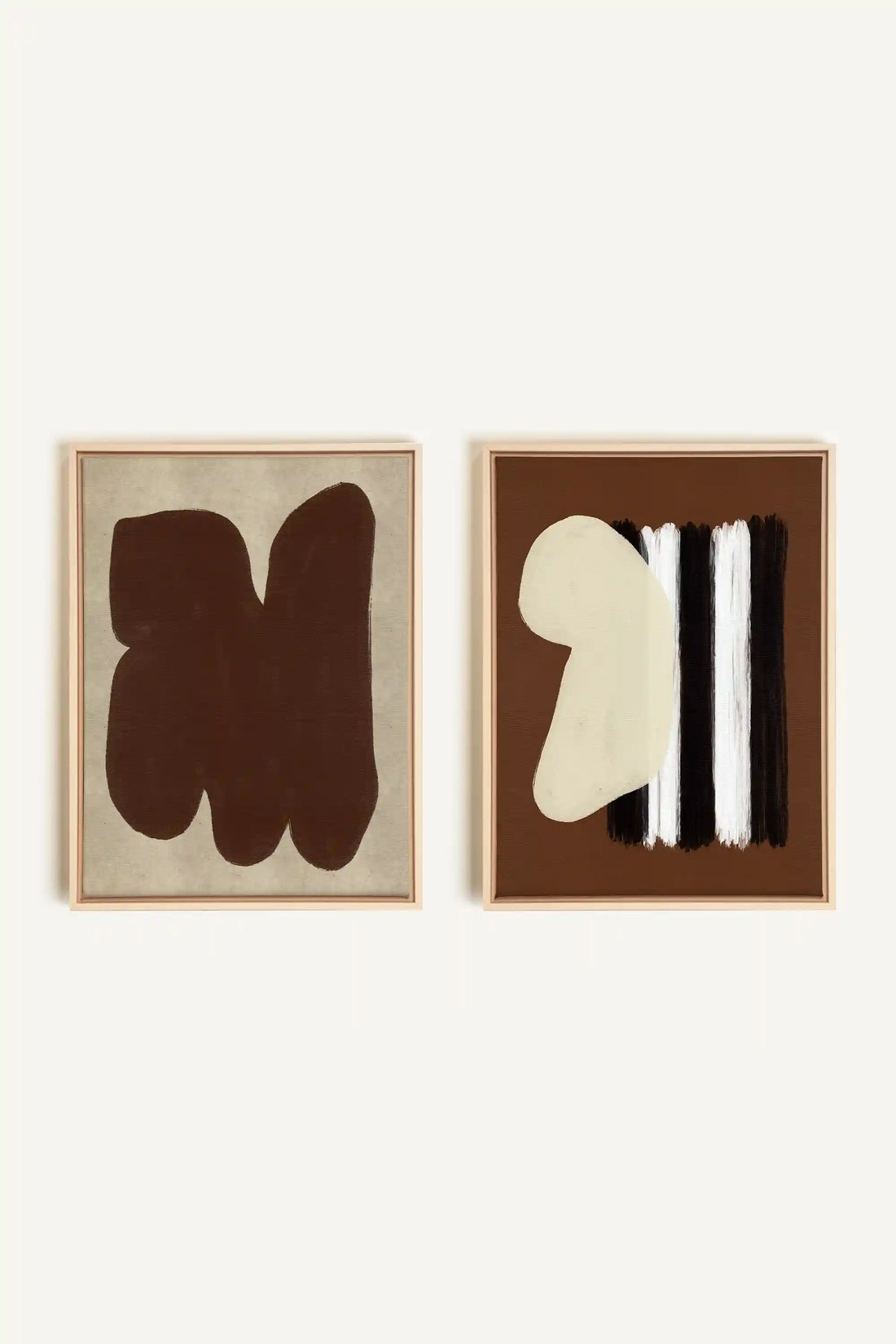 DUO CONTRASTES PROFONDS, 2 Artworks on stretched canvas, framed Natural Light