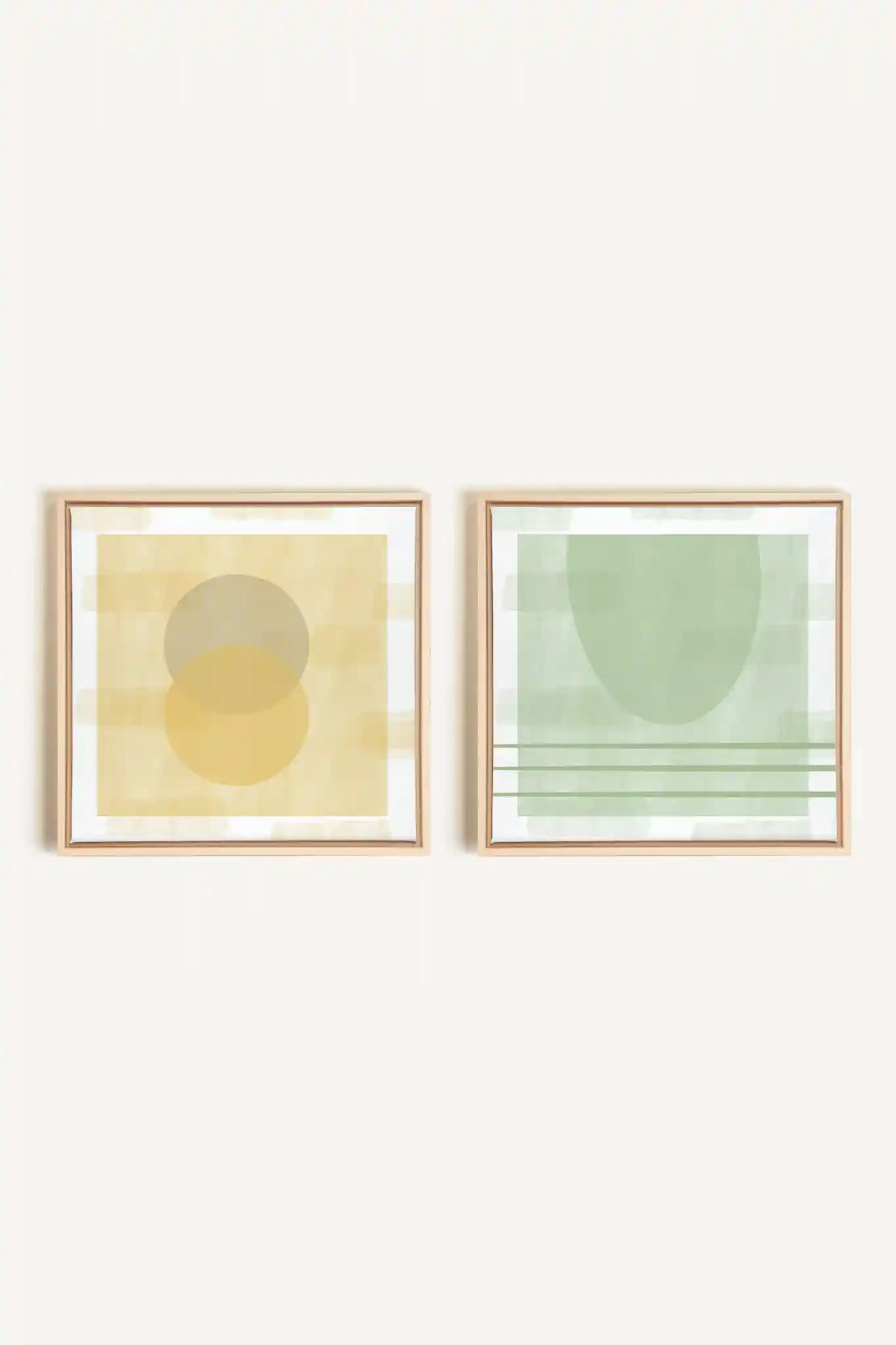 DUO ÉQUILIBRE ESTIVAL, 2 Artworks on stretched canvas, framed Natural Light