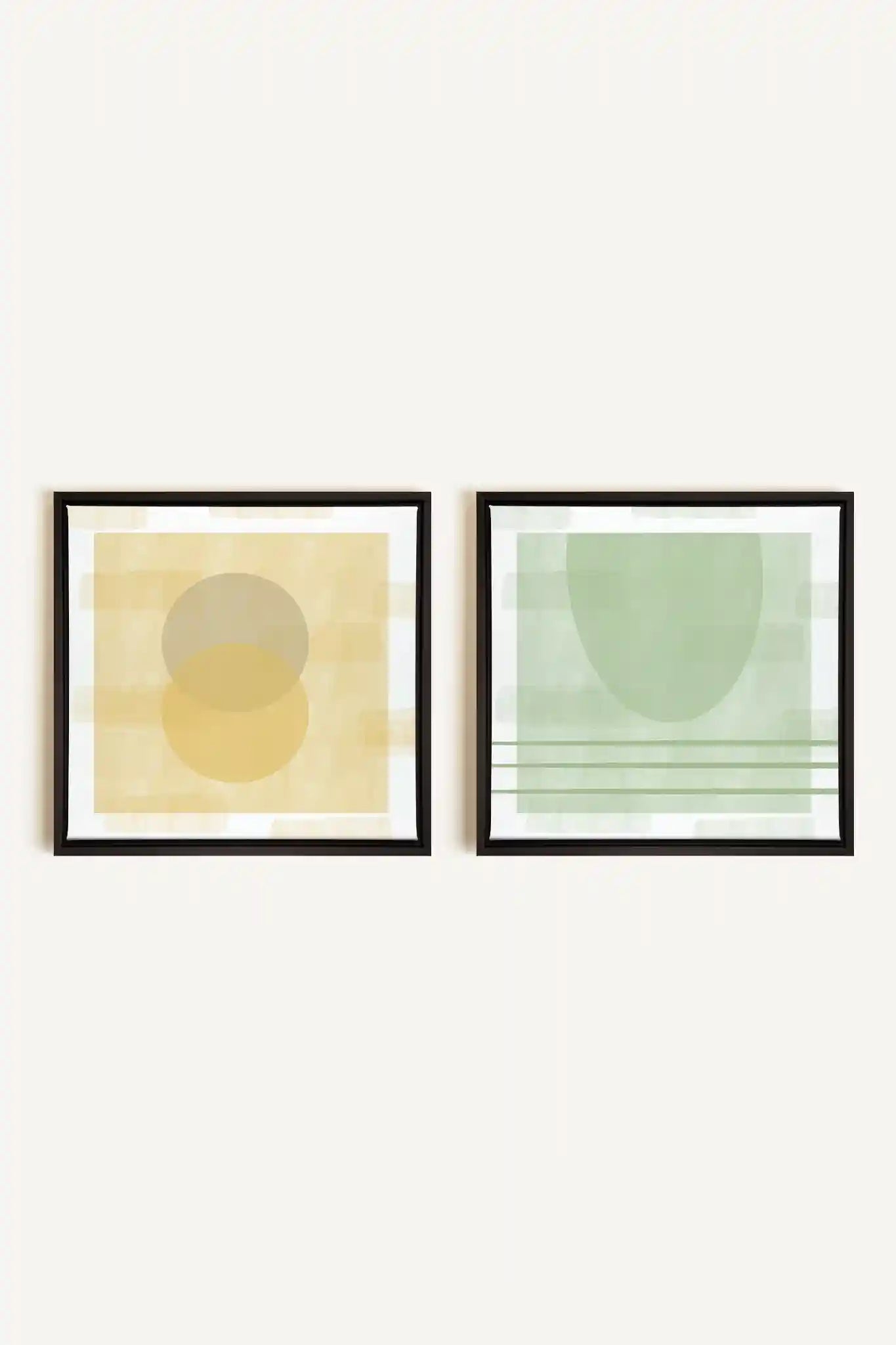 DUO ÉQUILIBRE ESTIVAL, 2 Works on stretched canvas, black framed