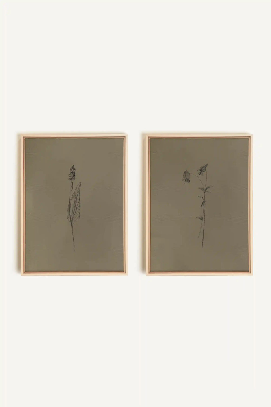 DUO ESPRIT SAUVAGE, 2 Artworks on stretched canvas, framed Natural Light