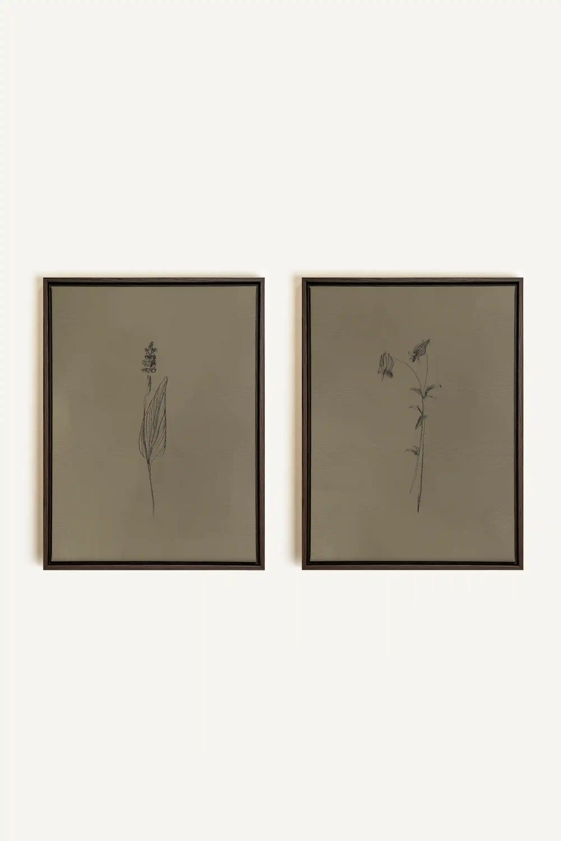 DUO ESPRIT SAUVAGE, 2 Oeuvres sur toile étirée, encadré Brun Noyer