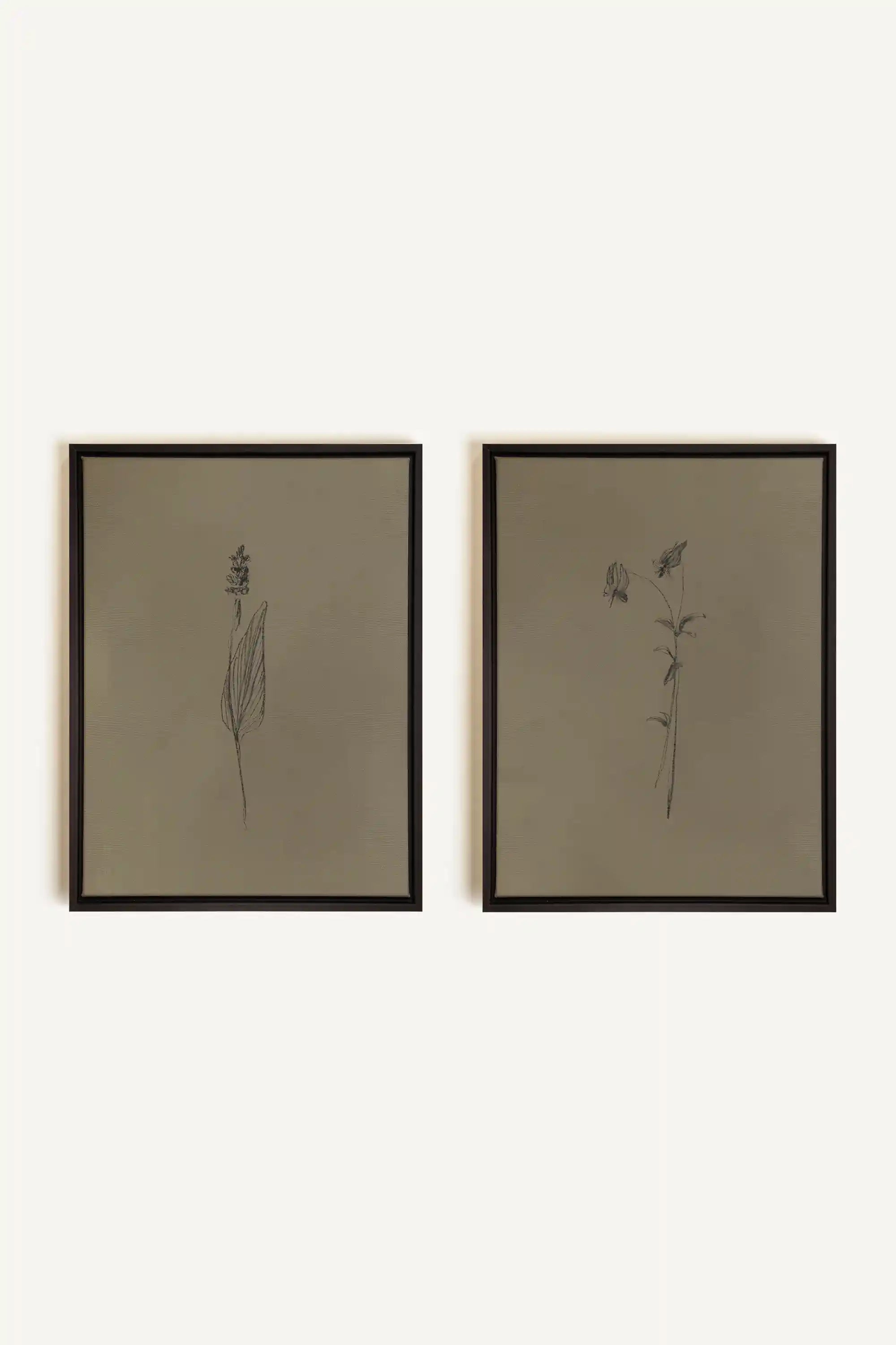 DUO ESPRIT SAUVAGE, 2 Works on stretched canvas, black framed