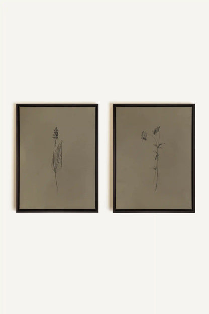 DUO ESPRIT SAUVAGE, 2 Works on stretched canvas, black framed
