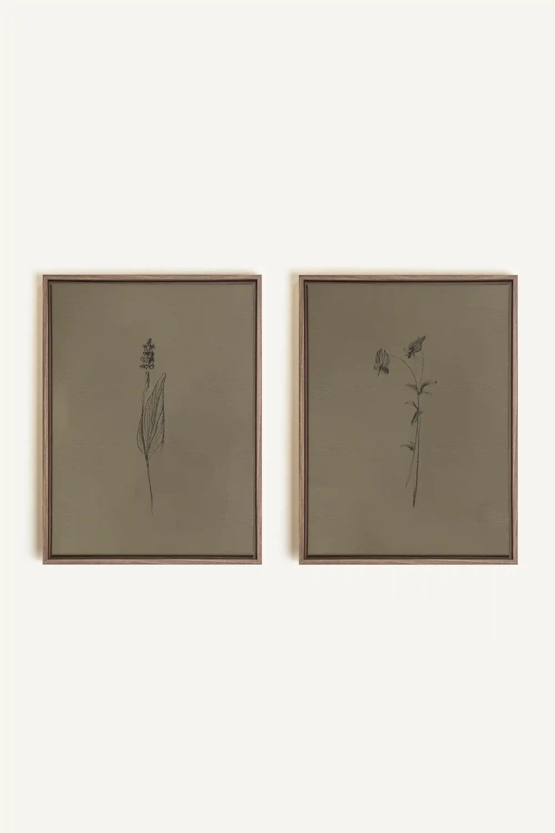 DUO ESPRIT SAUVAGE, 2 Oeuvres sur toile étirée, encadré Brun Chêne