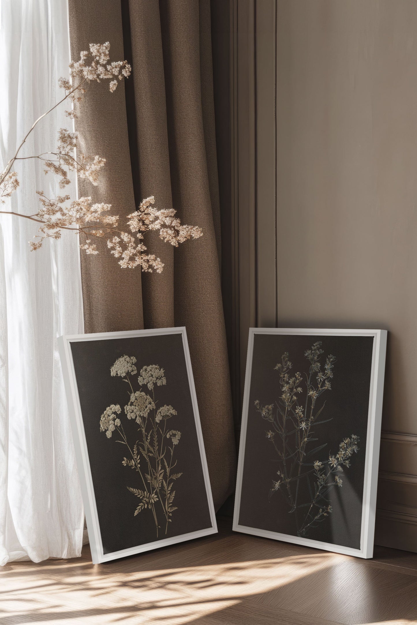 DUO PRECIOUS FLOWERS (2 Works on stretched canvas)