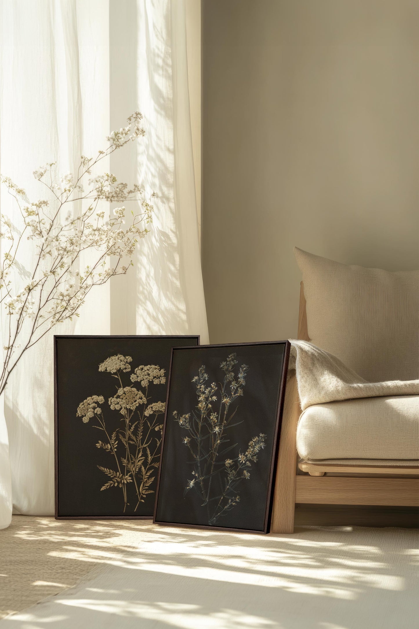 DUO PRECIOUS FLOWERS (2 Works on stretched canvas)