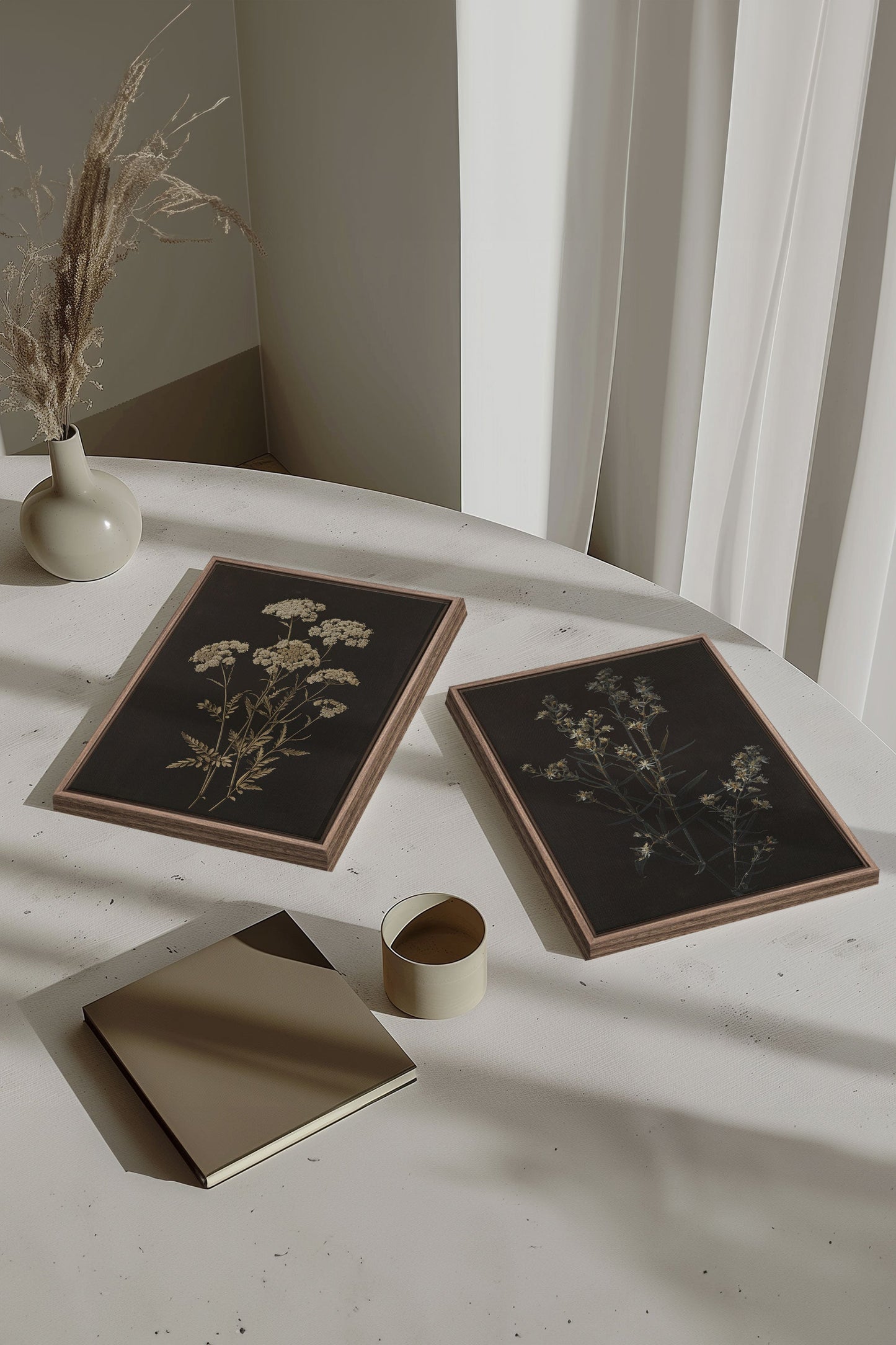 DUO PRECIOUS FLOWERS (2 Works on stretched canvas)