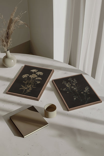 DUO PRECIOUS FLOWERS (2 Works on stretched canvas)