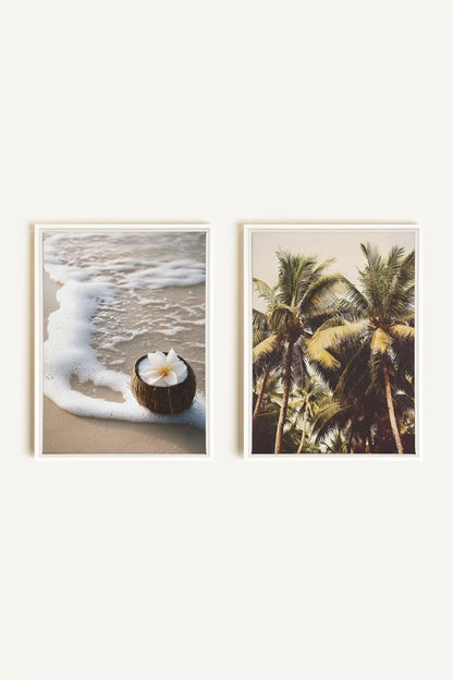 DUO SABLE &amp; COCO, 2 Works on stretched canvas, framed in white