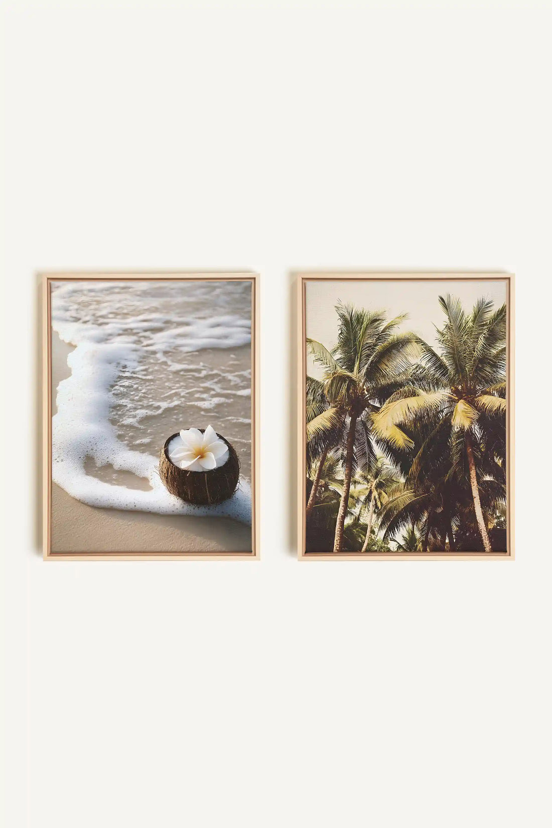 DUO SABLE &amp; COCO, 2 Artworks on stretched canvas, framed Natural Light