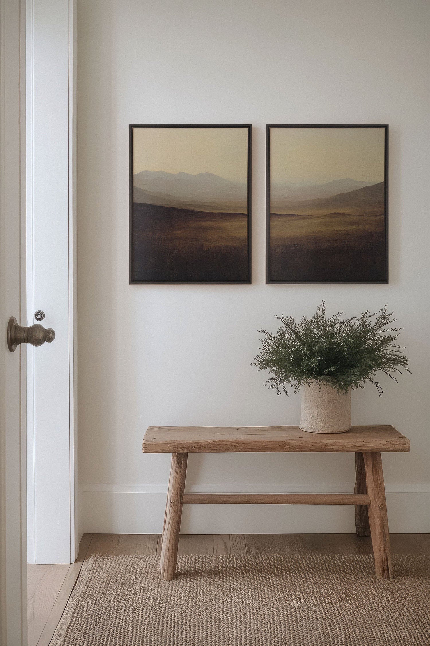 OLEKA CANVAS - DISTANT DREAMS DUO, 2 Oeuvres sur toile étirée, encadré Noir
