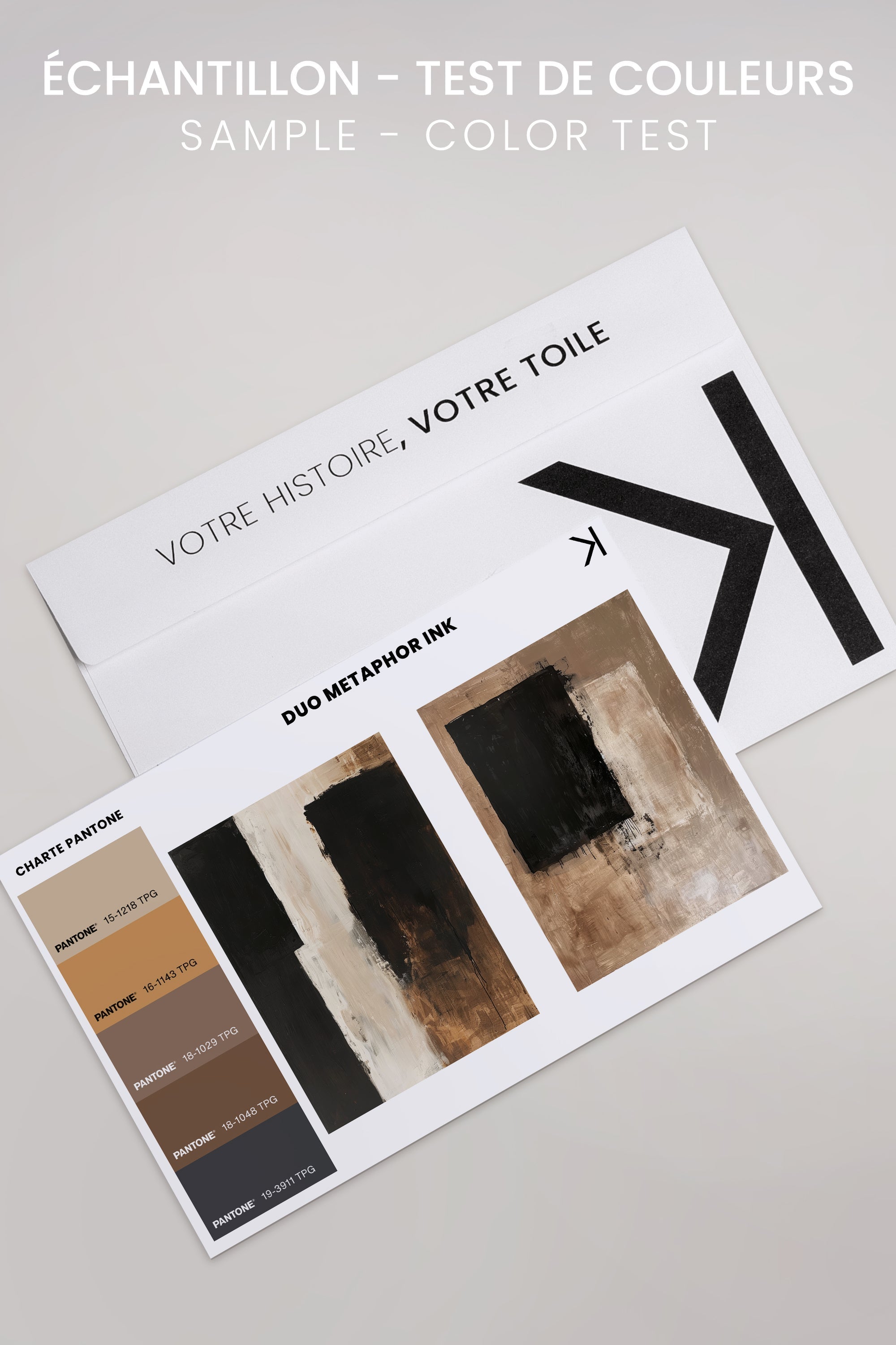 OLEKA CANVAS - DUO INK METAPHOR, 2 Oeuvres sur toile étirée, encadré Brun Noyer
