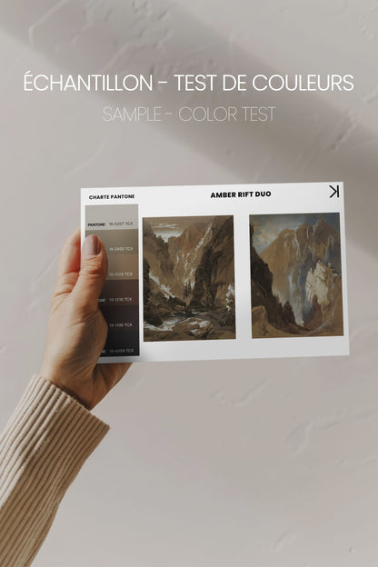 AMBER RIFT DUO, 2 Oeuvres sur toile étirée, encadré Noir