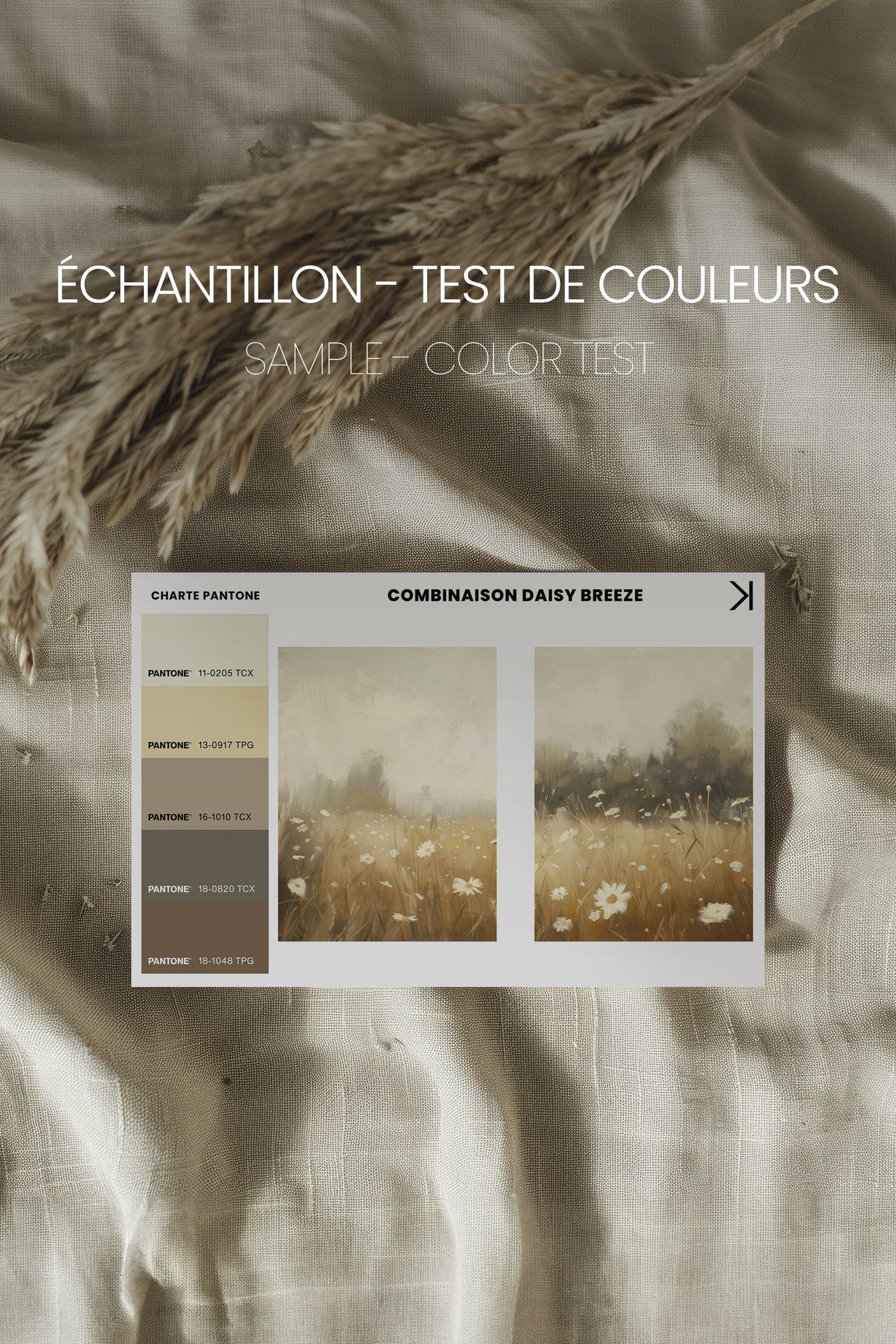 OLEKA CANVAS - COMBINAISON DAISY BREEZE, 2 Oeuvres sur toile étirée, encadré Noir