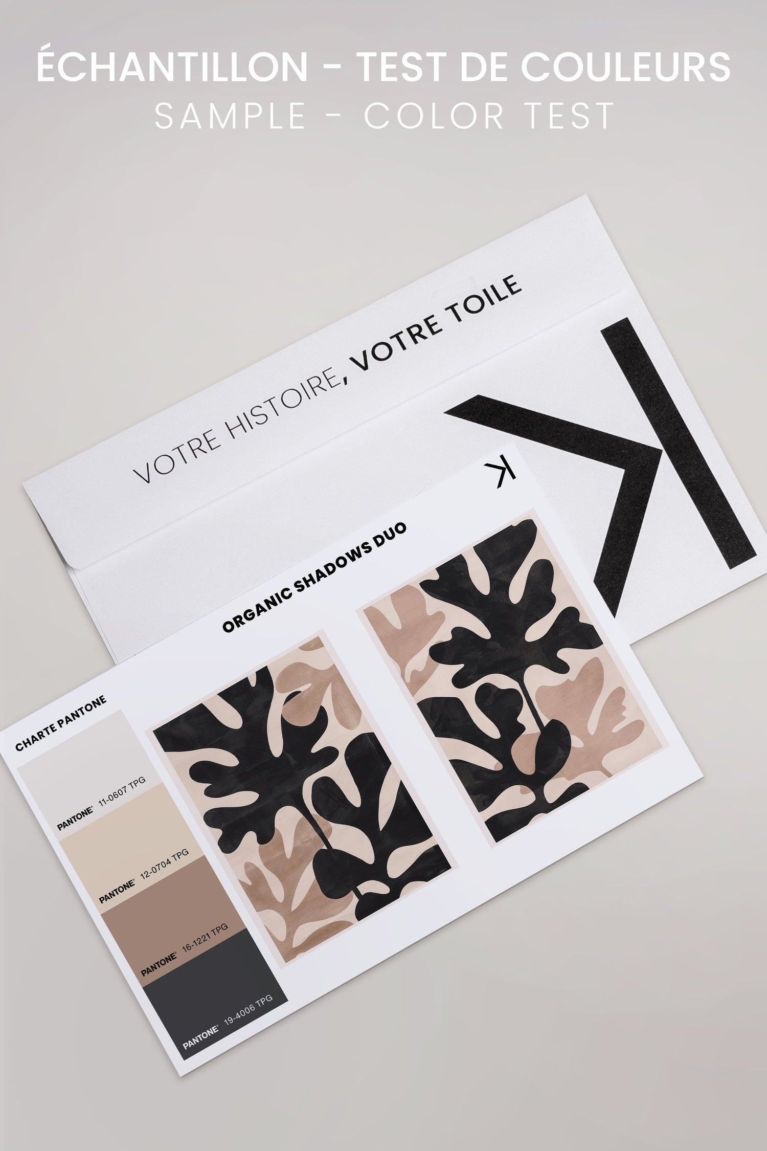 OLEKA CANVAS - ORGANIC SHADOWS DUO, 2 Oeuvres sur toile étirée, encadré Brun Chêne