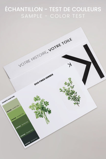OLEKA CANVAS - DUO FINES HERBES, 2 Oeuvres sur toile étirée, encadré Brun Noyer