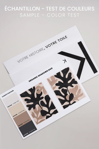 OLEKA CANVAS - ORGANIC SHADOWS DUO, 2 Oeuvres sur toile étirée, encadré Blanc